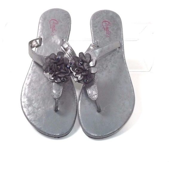CANDIES womens slides mules size XL 11 Gray/Silver - Picture 5 of 8